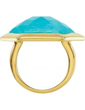 Missoma® Checkerboard 18K Vermeil Turquoise Cocktail Ring