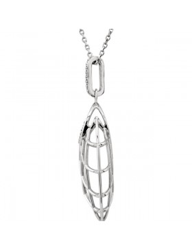 14K White .06 CTW Diamond Nest Design 18