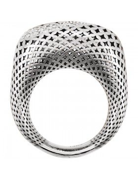 14K White 5/8 CTW Diamond Pierced Circular Ring
