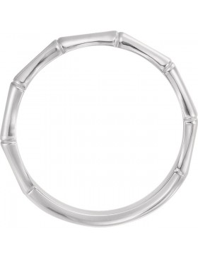 Bamboo 2 Circle Stackable Ring Rhodium-Plated