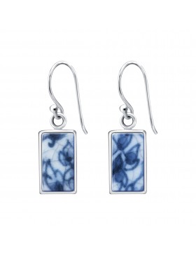 Fine China Porcelain Rectangle Earrings 