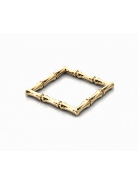 Bamboo 1 Square Ring Slim Sterling Silver