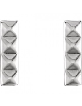 Sterling Silver Pyramid Bar Earrings