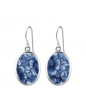 Fine China Porcelain Oval Earrings