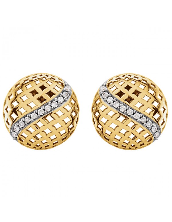 14K Yellow 1/5 CTW Diamond Pierced Circular Earrings