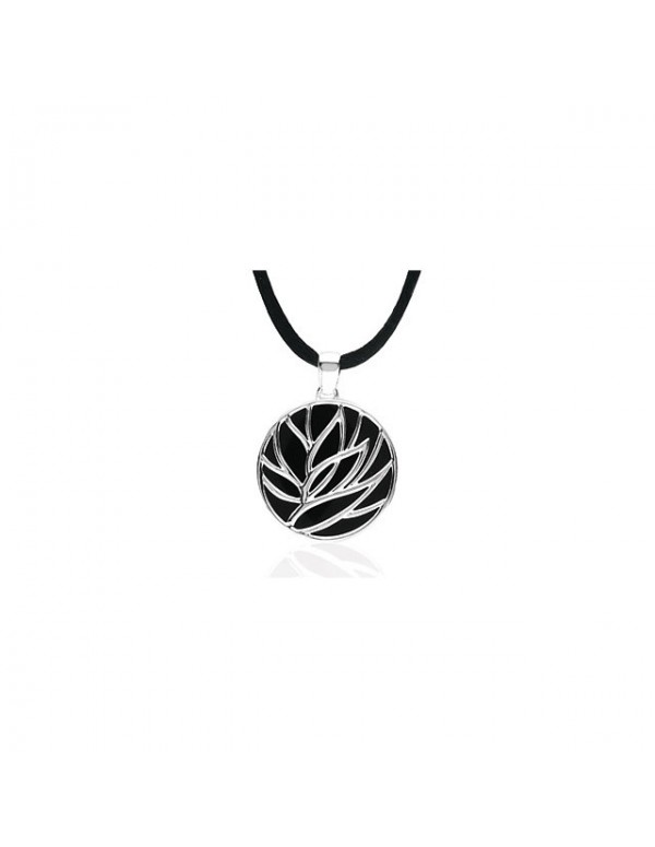 Onyx Lotus Necklace