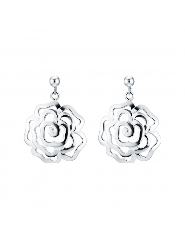 Sterling Silver Chinese Rose Earrings with Studs