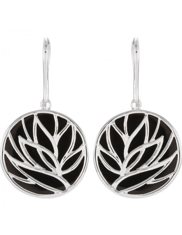 Onyx Lotus Earrings