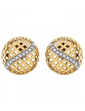 14K Yellow 1/5 CTW Diamond Pierced Circular Earrings