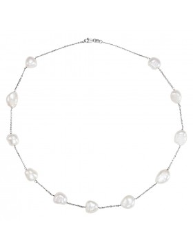 14K White Freshwater Cultured Pearl 18" Necklace