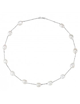 14K White Freshwater Cultured Pearl 20" Necklace