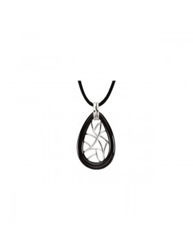 Onyx Lattice Pendant Necklace