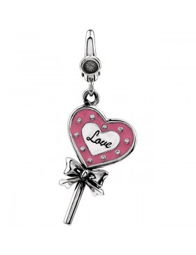 Enamel Heart Shaped Lollipop Charm