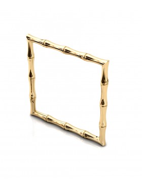 Bamboo 1 Square Bangle Sterling Silver 18K Gold-Plated