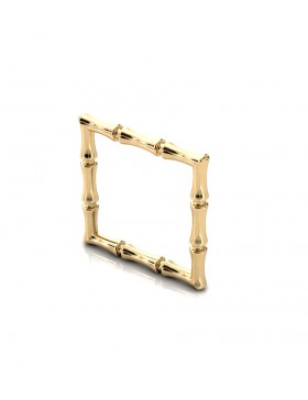 Bamboo 1 Square Ring Slim Sterling Silver