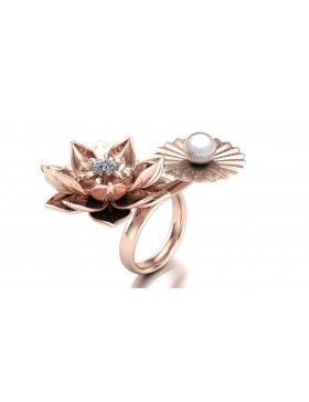 Lotus 1 Realism Ring Duo Type 1 in 14K Rose Gold