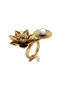 Lotus 1 Realism Ring Duo Type 1 in 14K Yellow Gold