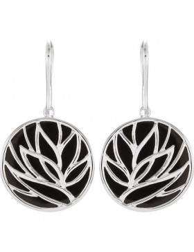Onyx Lotus Earrings