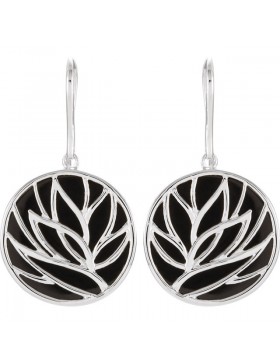 Onyx Lotus Earrings