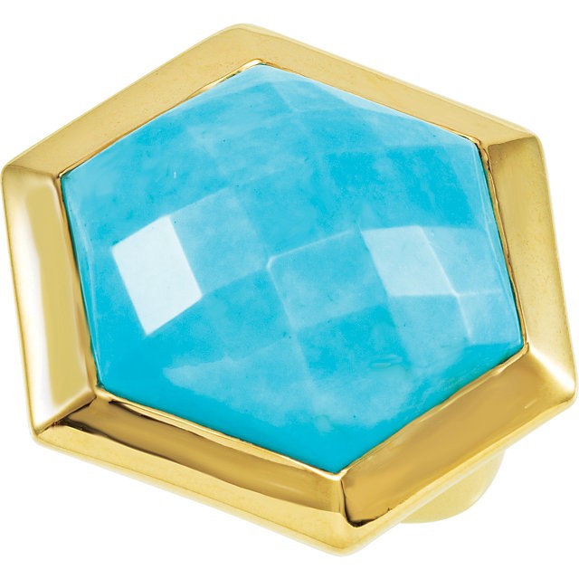 Missoma® Checkerboard 18K Vermeil Turquoise Cocktail Ring