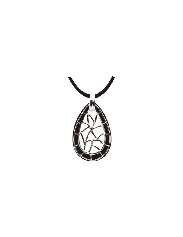 Onyx Lattice Pendant Necklace Back