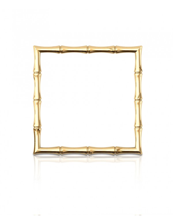 Bamboo 1 Square 68mm Bangle in 925 Sterling Silver with Palladium 18K Gold-Plated Front