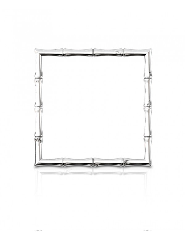 Bamboo 1 Square 68mm Bangle in 925 Sterling Silver with Palladium Rhodium-Plated Front