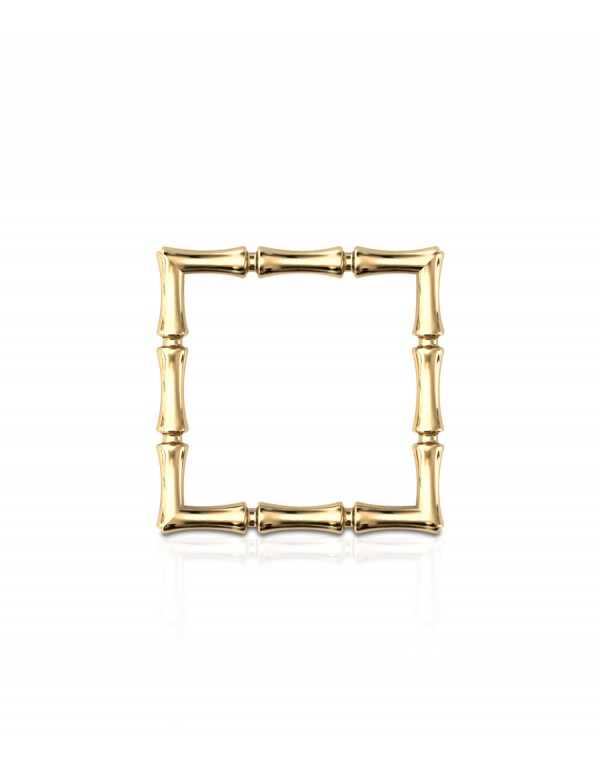 Bamboo 1 Square Ring Slim in 925 Sterling Silver 18K Gold-Plated