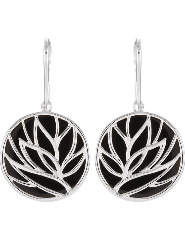 Onyx Lotus Earrings