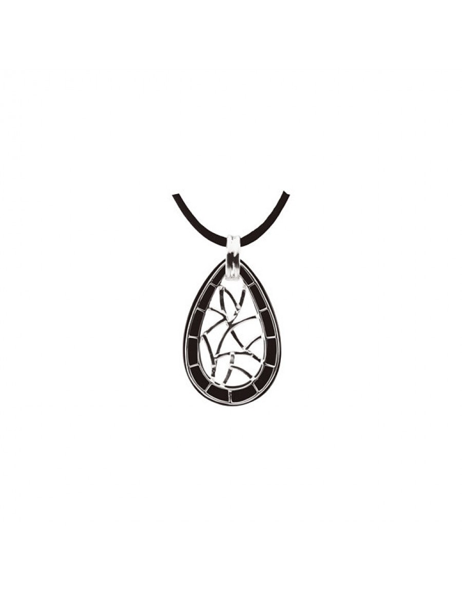 Onyx Lattice Pendant Necklace Back